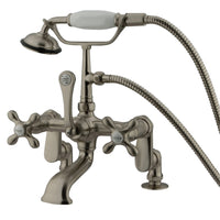 Thumbnail for Kingston Brass CC657T8 Vintage Adjustable Center Deck Mount Tub Faucet, Brushed Nickel - BNGBath