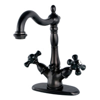 Thumbnail for Kingston Brass KS1435PKX Duchess Two-Handle Bathroom Faucet with Brass Pop-Up and Cover Plate, Oil Rubbed Bronze - BNGBath