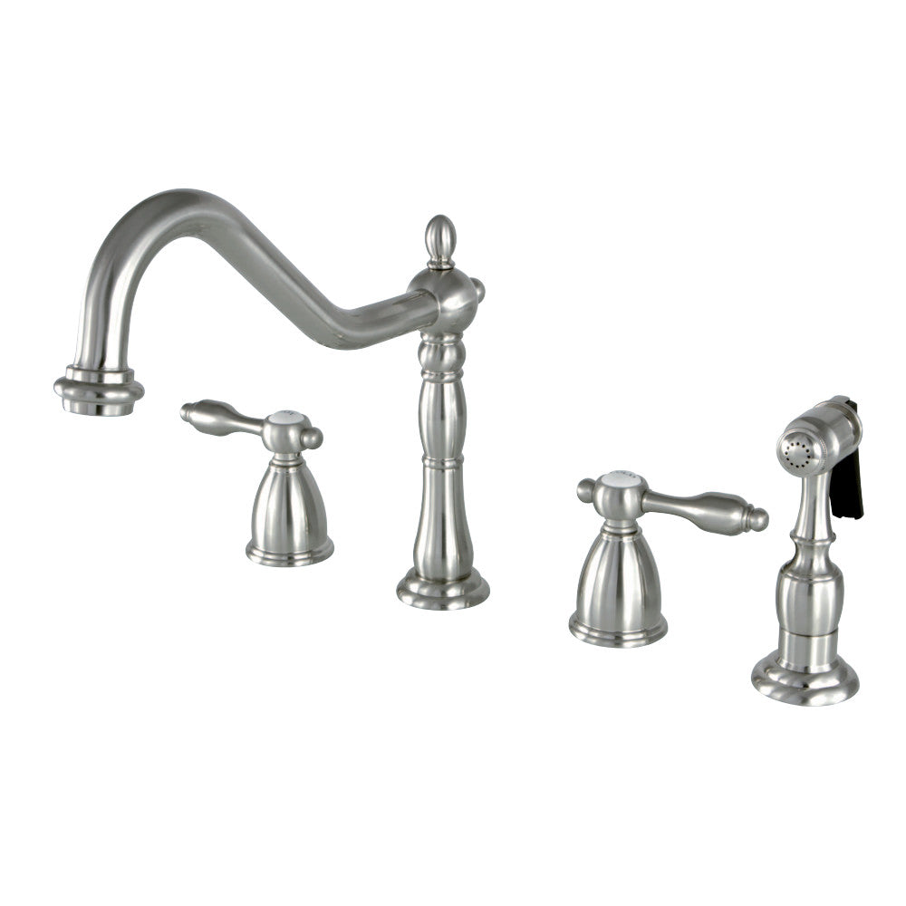 Kingston Brass KB1798TALBS Widespread Kitchen Faucet, Brushed Nickel - BNGBath