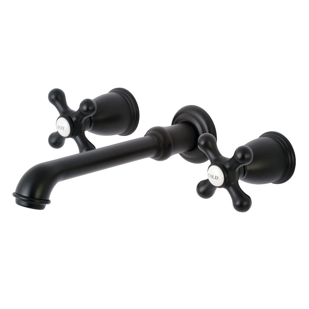 Kingston Brass KS7120AX English Country Two-Handle Wall Mount Bathroom Faucet, Matte Black - BNGBath