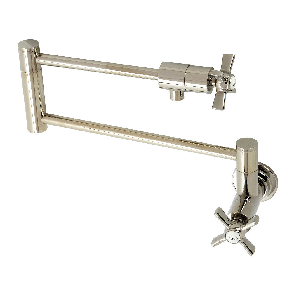 Kingston Brass KS4106ZX Millennium Wall Mount Pot Filler, Polished Nickel - BNGBath