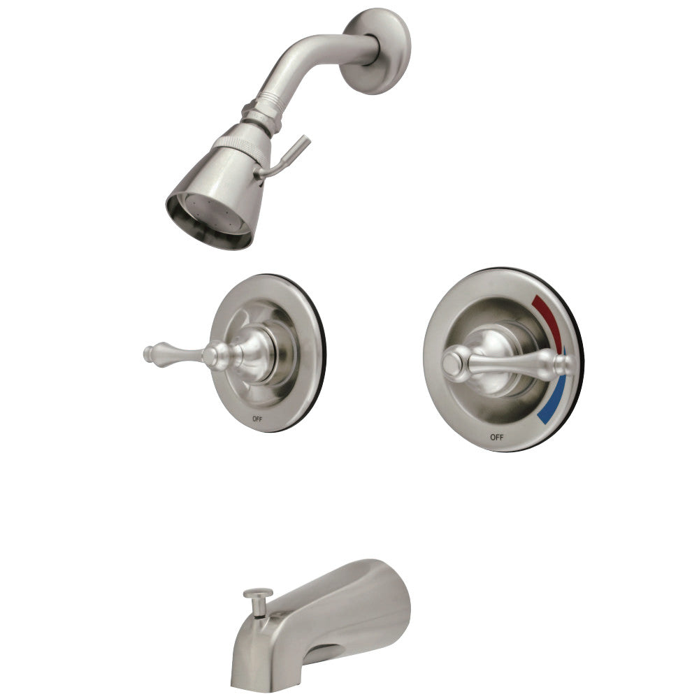 Kingston Brass GKB668AL Water Saving Vintage Tub & Shower Faucet with Pressure Balanced Valve, Brushed Nickel - BNGBath