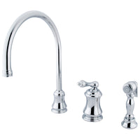 Thumbnail for Kingston Brass KS3811ALBS Widespread Kitchen Faucet, Polished Chrome - BNGBath