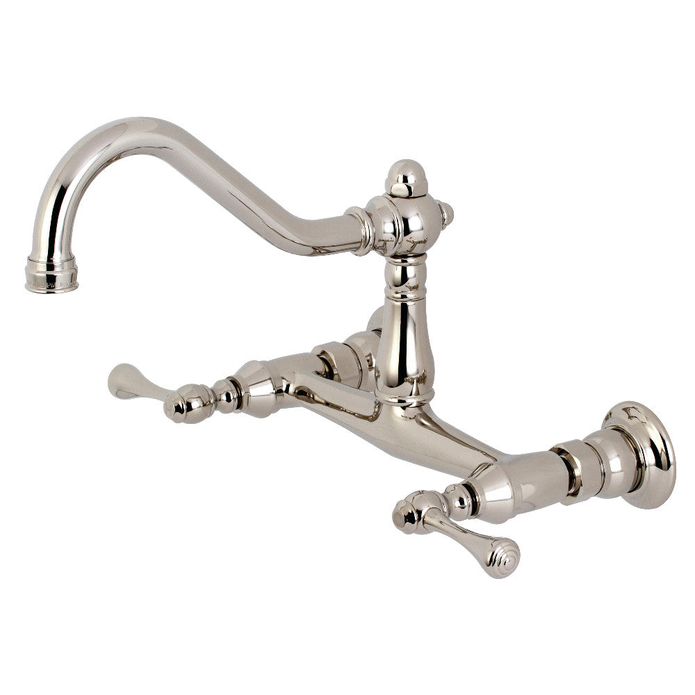 Kingston Brass KS3246BL 8" Center Wall Mount Bathroom Faucet, Polished Nickel - BNGBath