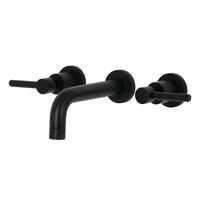 Thumbnail for Kingston Brass KS8120DL Concord 2-Handle Wall Mount Bathroom Faucet, Matte Black - BNGBath