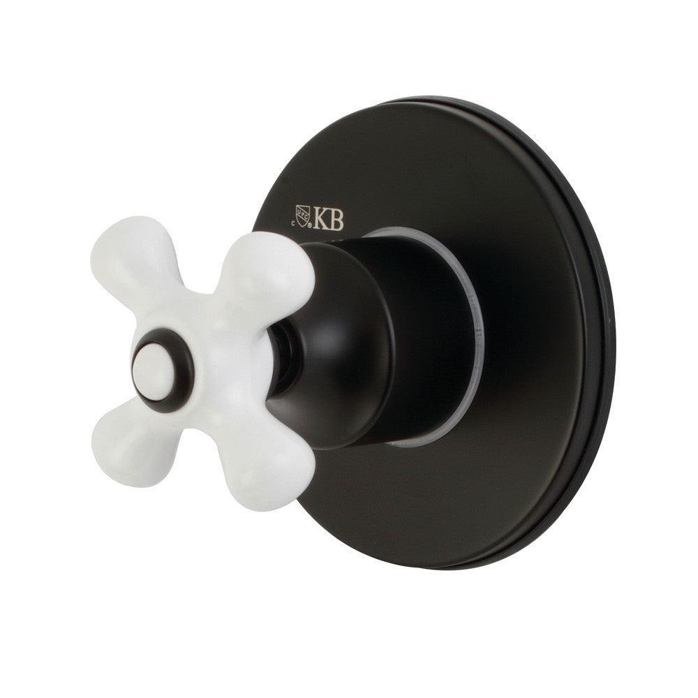 Kingston Brass KS3030PX 3-Way Diverter Valve with Trim Kit, Matte Black - BNGBath