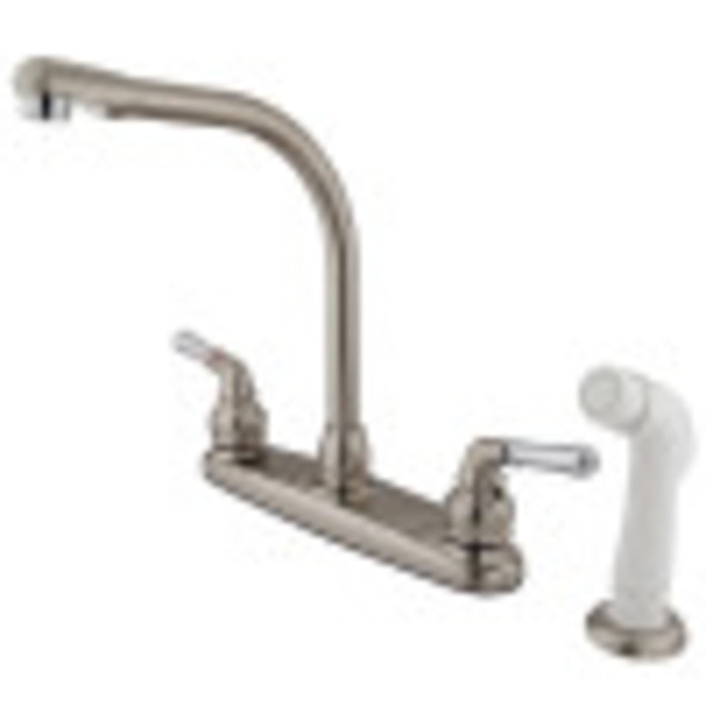 Kingston Brass KB757 Magellan 8-Inch Centerset Kitchen Faucet, Brushed Nickel/Polished Chrome - BNGBath