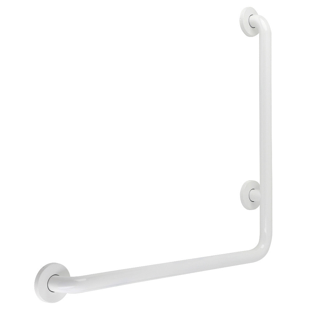 Kingston Brass GBL1424CSLW 24"x 24" L-Shaped Grab Bar - Left Hand, White - BNGBath