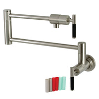 Thumbnail for Kingston Brass KS4108CKL Kaiser Wall Mount Pot Filler Faucet, Brushed Nickel - BNGBath