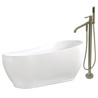 Thumbnail for Aqua Eden 71-Inch Acrylic Single Slipper Freestanding Tub Combo with Faucet in White - BNGBath