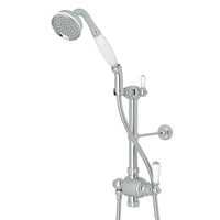 Thumbnail for Perrin & Rowe Riser Diverter Handshower Hose Parking Bracket and 8 Inch Thermostatic Outlet - BNGBath