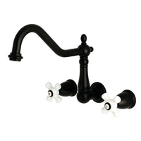 Thumbnail for Kingston Brass KS1280PX Wall Mount Kitchen Faucet, Matte Black - BNGBath