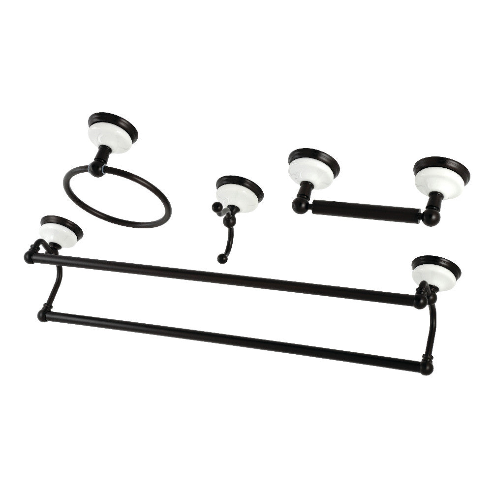 Kingston Brass BAK1113478ORB Victorian 4-Pieces Dual Towel Bar Bathroom Hardware Set, Oil Rubbed Bronze - BNGBath