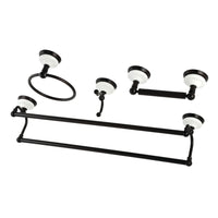 Thumbnail for Kingston Brass BAK1113478ORB Victorian 4-Pieces Dual Towel Bar Bathroom Hardware Set, Oil Rubbed Bronze - BNGBath