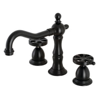 Thumbnail for Kingston Brass KS1970RX Belknap Widespread Bathroom Faucet with Brass Pop-Up, Matte Black - BNGBath