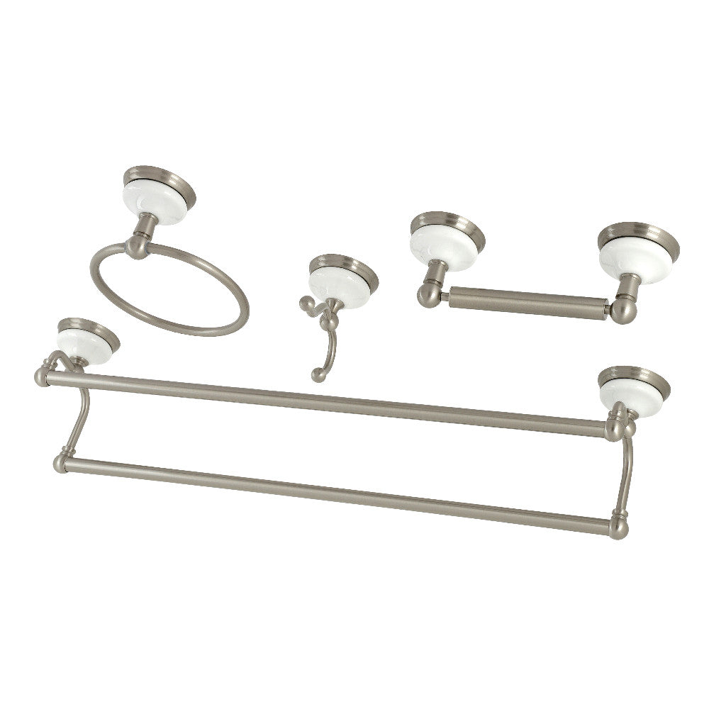 Kingston Brass BAK1113478SN Victorian 4-Pieces Dual Towel Bar Bathroom Hardware Set, Brushed Nickel - BNGBath