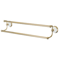 Thumbnail for Kingston Brass BA1113PB Victorian 24-Inch Dual Towel Bar, Polished Brass - BNGBath