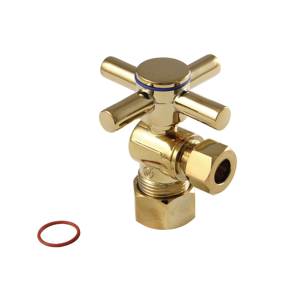 Kingston Brass CC53302DX Concord 5/8" x 3/8" O.D. Comp, Quarter Turn Angle Stop Valve, Polished Brass - BNGBath