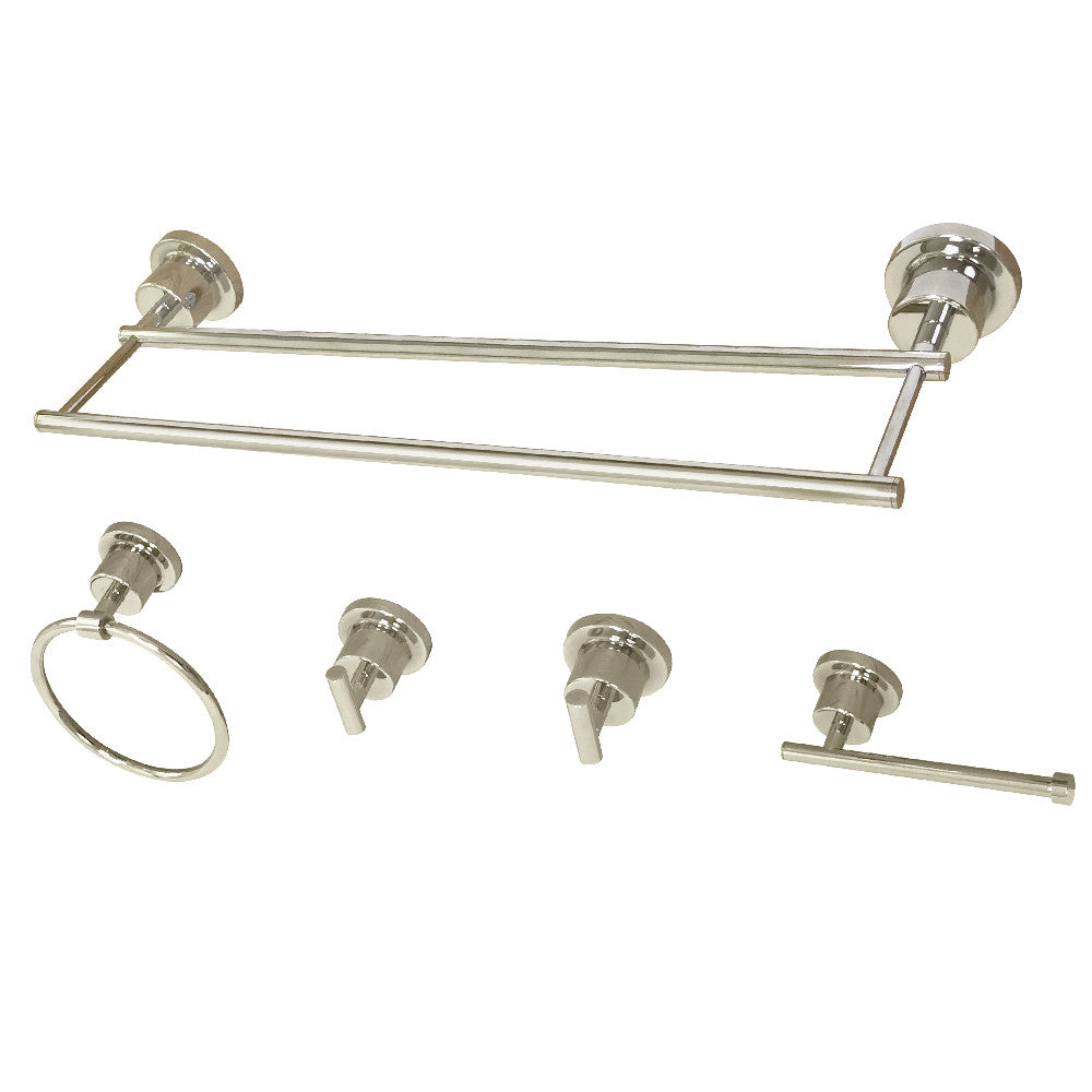 Kingston Brass BAH821318478PN Concord 5-Piece Bathroom Accessory Set, Polished Nickel - BNGBath