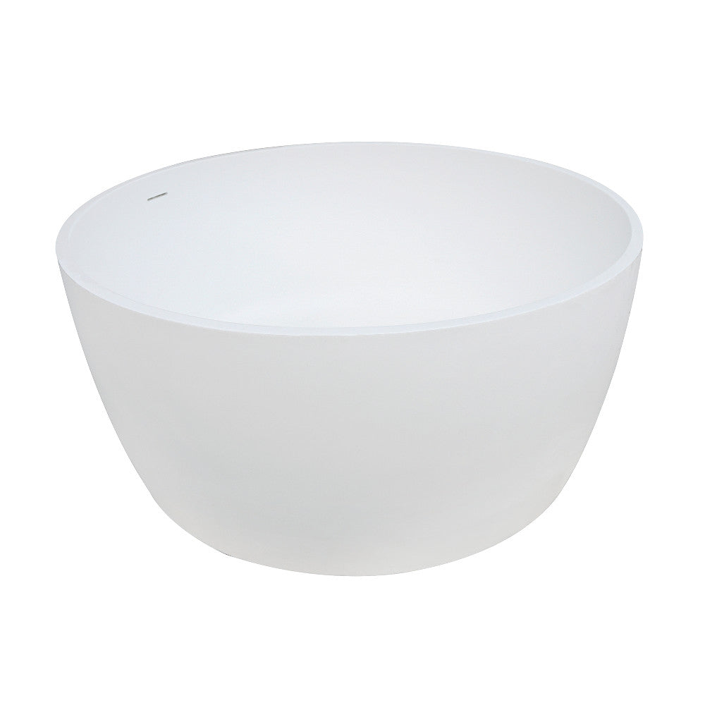 Aqua Eden VRTRS515124 Arcticstone 51-Inch Solid Surface White Stone Freestanding Tub with Drain, Matte White - BNGBath