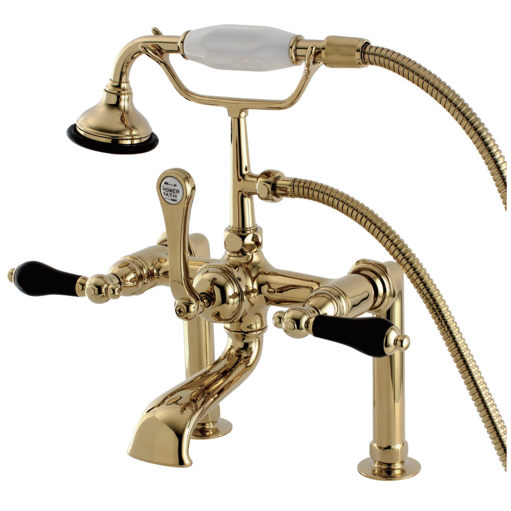 Aqua Vintage AE103T2PKL Duchess Deck Mount Clawfoot Tub Faucet, Polished Brass - BNGBath