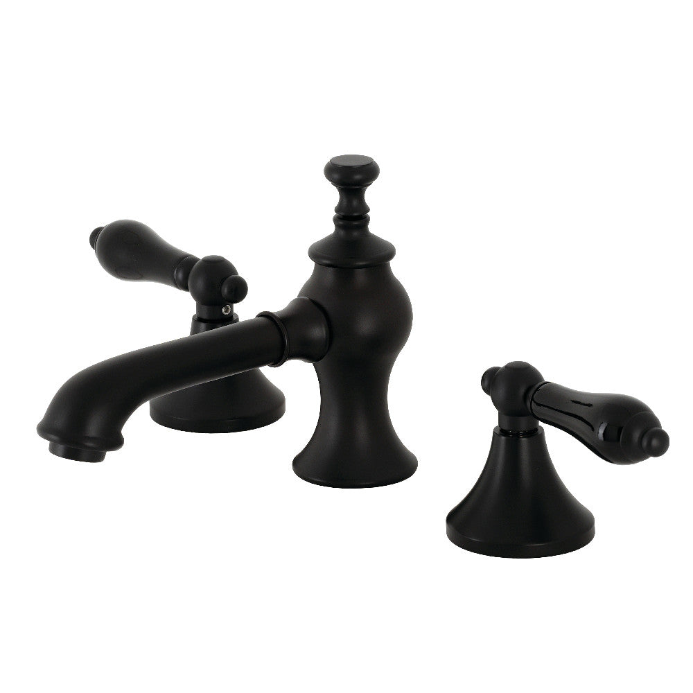 Kingston Brass KC7060PKL Duchess Widespread Bathroom Faucet with Brass Pop-Up, Matte Black - BNGBath