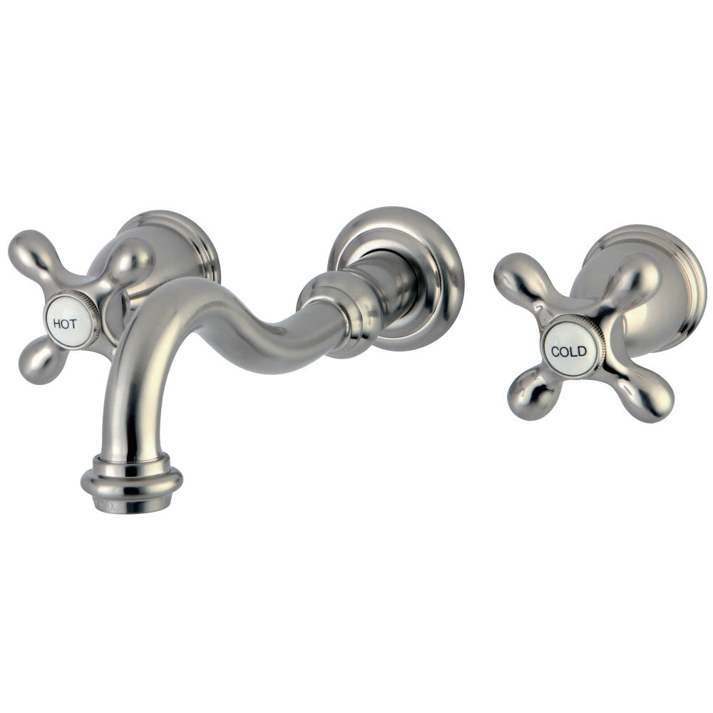 Kingston Brass KS3128AX Vintage 2-Handle Wall Mount Bathroom Faucet, Brushed Nickel - BNGBath