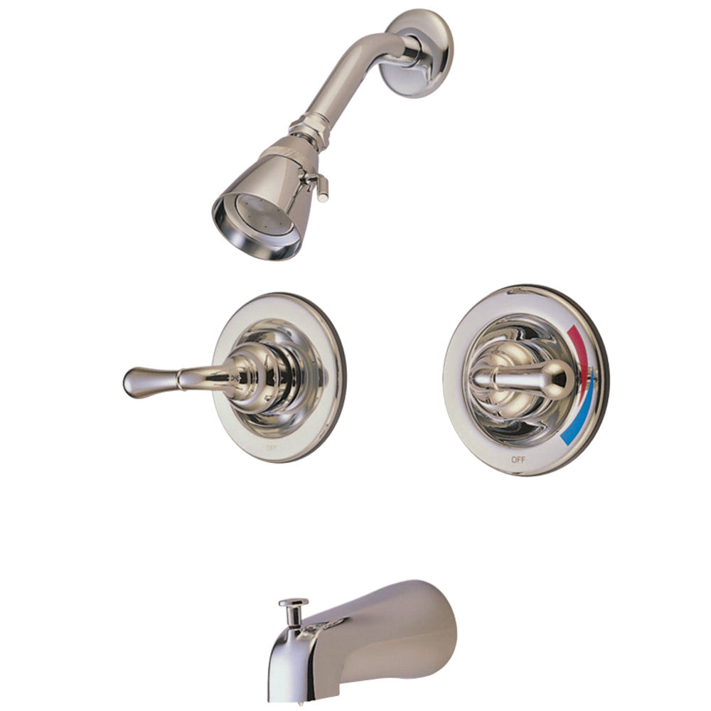 Kingston Brass GKB678 Water Saving Magellan Tub & Shower Faucet with Pressure Balanced Valve, Brushed Nickel - BNGBath