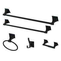 Thumbnail for Kingston Brass BAHK61212478K Monarch 5-Piece Bathroom Accessory Set, Black - BNGBath