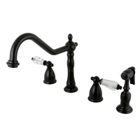 Thumbnail for Kingston Brass KB1795WLLBS Widespread Kitchen Faucet, Oil Rubbed Bronze - BNGBath