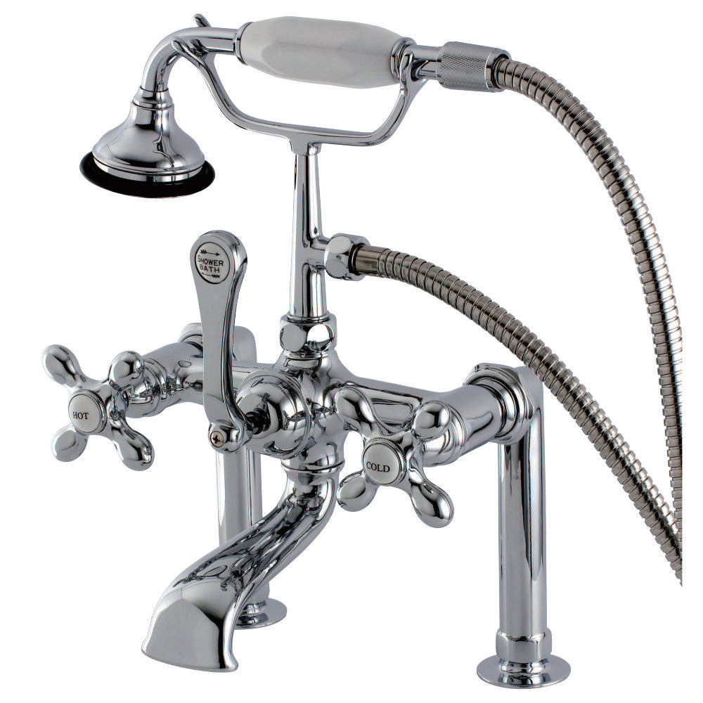 Kingston Brass AE110T1 Auqa Vintage Deck Mount Clawfoot Tub Faucet, Polished Chrome - BNGBath