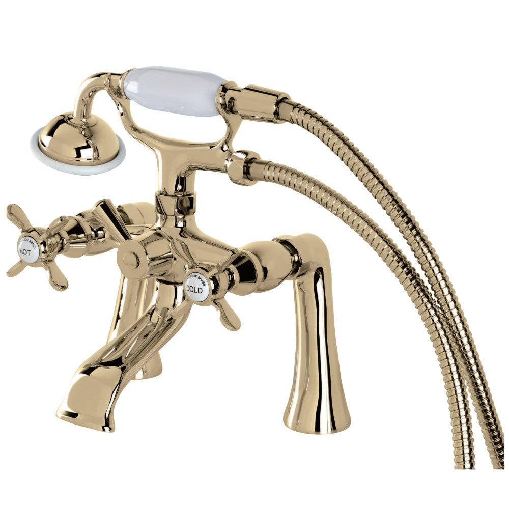 Kingston Brass KS288PB Essex Clawfoot Tub Faucet with Hand Shower, Polished Brass - BNGBath