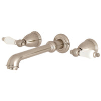 Thumbnail for Kingston Brass KS7028PL English Vintage Wall Mount Roman Tub Faucet, Brushed Nickel - BNGBath