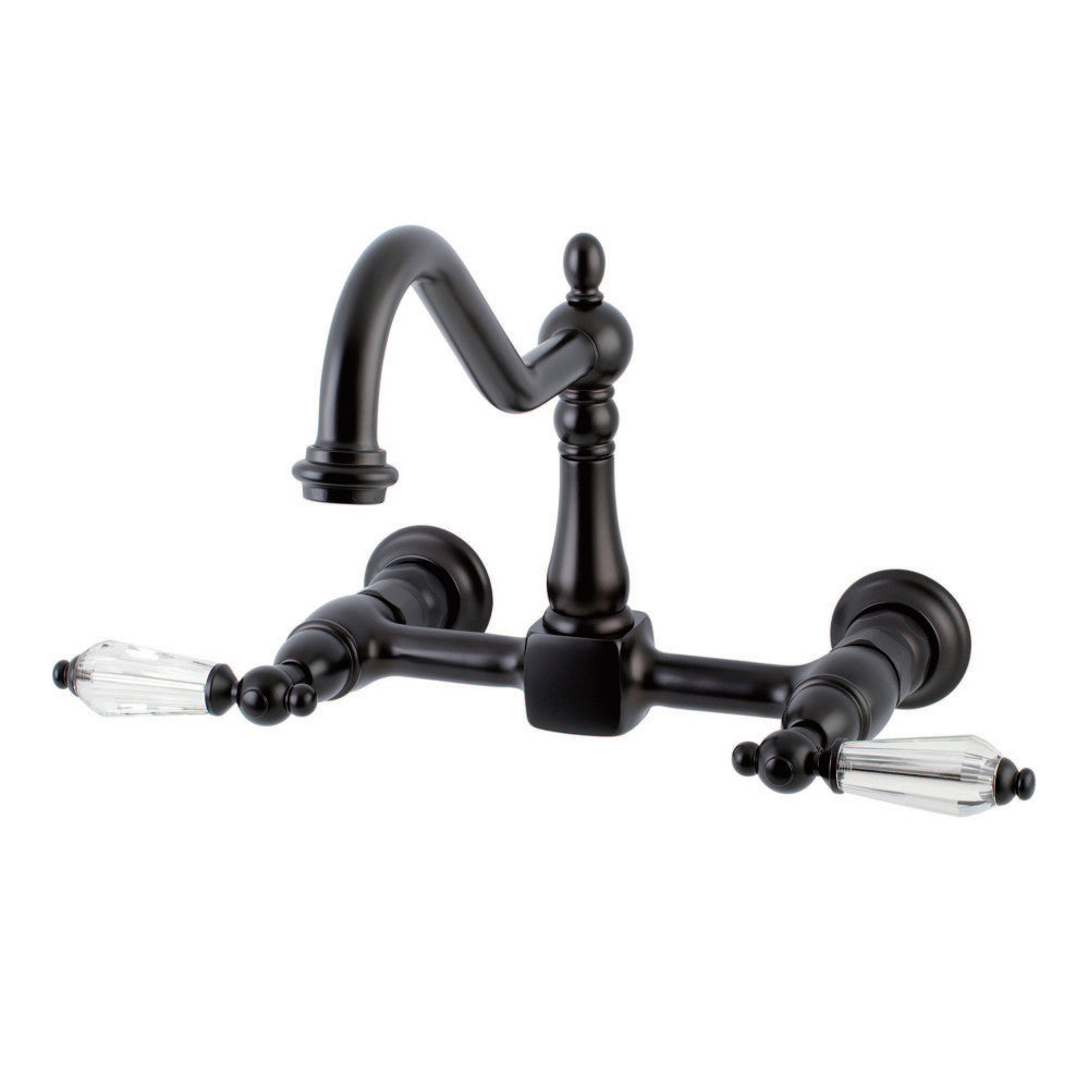 Kingston Brass KS1245WLL Wilshire Wall Mount Bridge Kitchen Faucet, Oil Rubbed Bronze - BNGBath