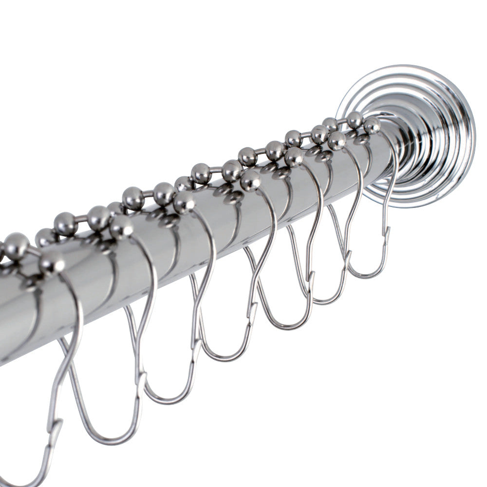 Kingston Brass SCC2711 Adjustable Shower Rod and Shower Ring Set, Polished Chrome - BNGBath