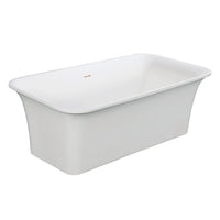 Thumbnail for Aqua Eden VRTSQ673624 Arcticstone 67-Inch Solid Surface White Stone Freestanding Tub with Drain, Matte White - BNGBath