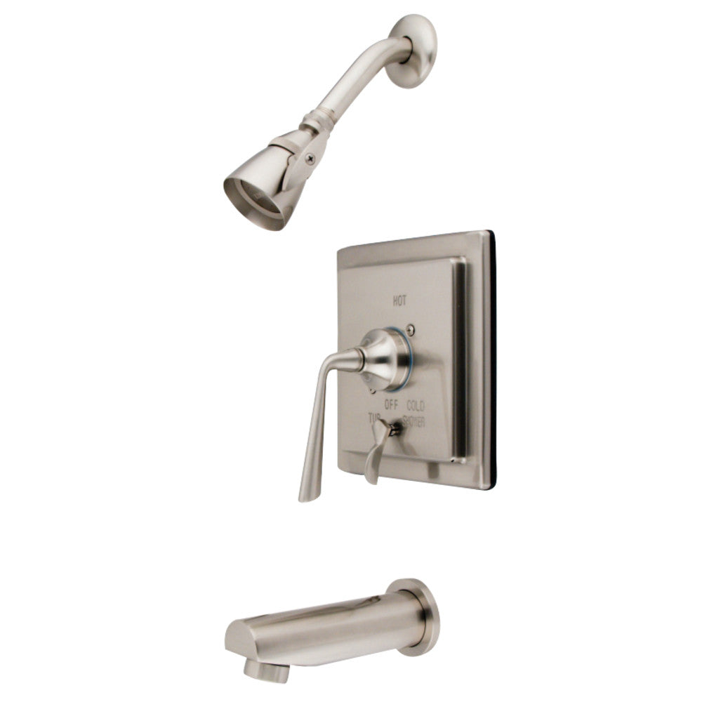 Kingston Brass KB86580ZL Silver Sage Tub & Shower Faucet with Diverter, Brushed Nickel - BNGBath