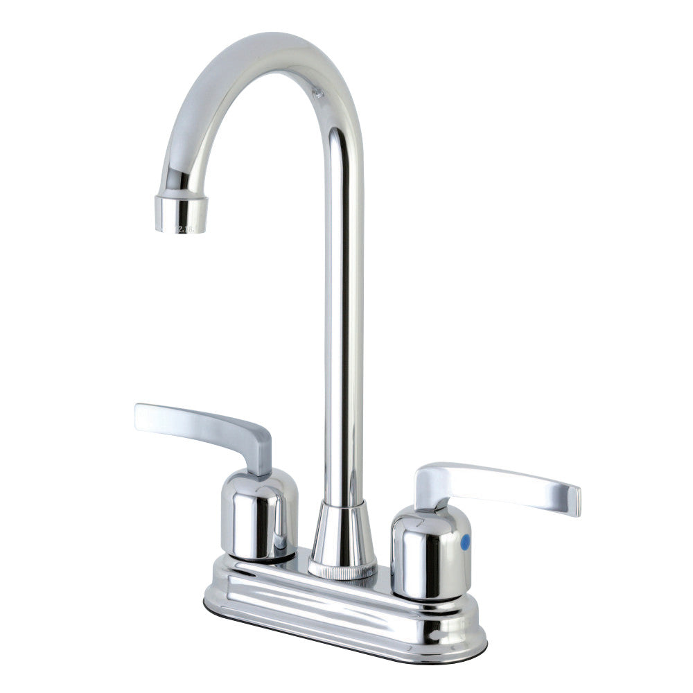 Kingston Brass Centurion FB491EFL 4" Centerset High-Arch Spout Bar Faucet, Polished Chrome - BNGBath