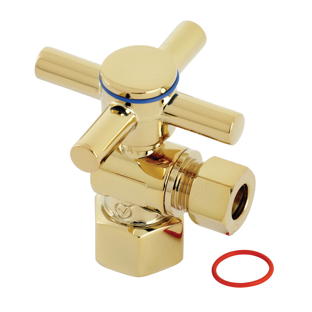 Kingston Brass CC43102DX Concord 1/2" IPS x 3/8" O.D. Quarter Turn Angle Stop Valve, Polished Brass - BNGBath