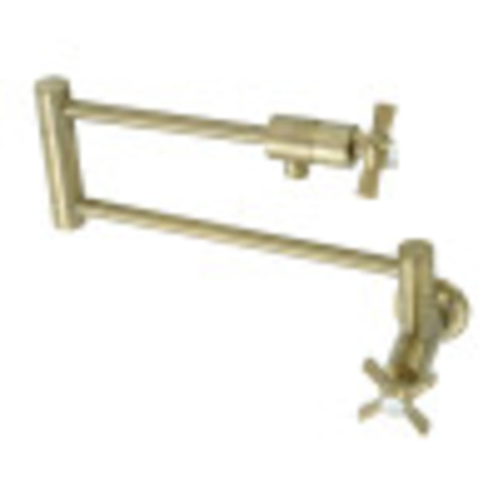 Kingston Brass KS4107ZX Millennium Wall Mount Pot Filler, Brushed Brass - BNGBath