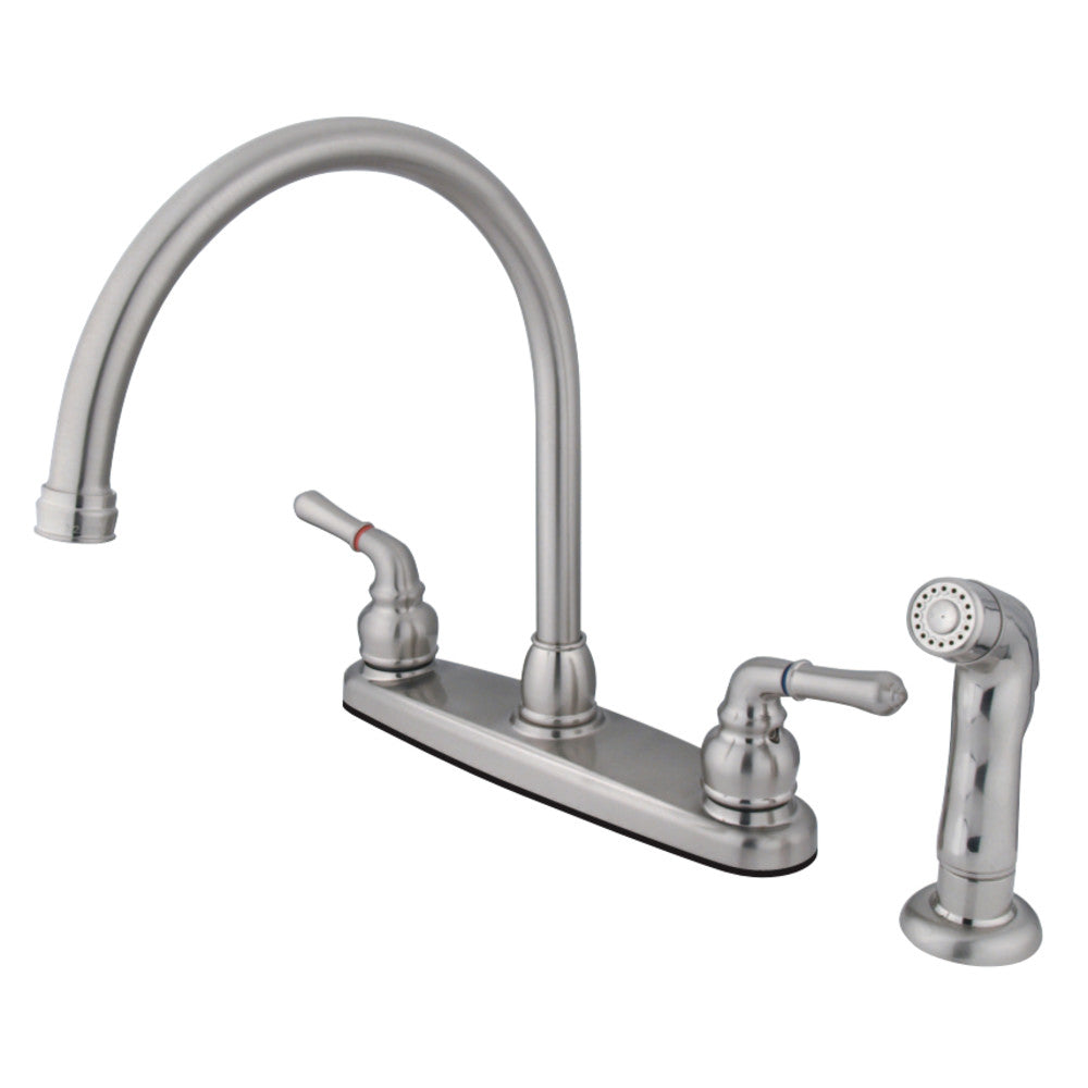 Kingston Brass KB798SP Magellan 8-Inch Centerset Kitchen Faucet, Brushed Nickel - BNGBath