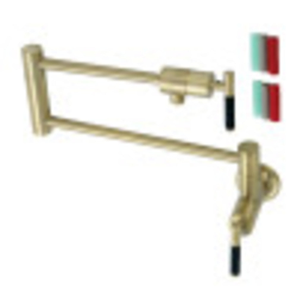 Kingston Brass KS4107CKL Kaiser Wall Mount Pot Filler Faucet, Brushed Brass - BNGBath