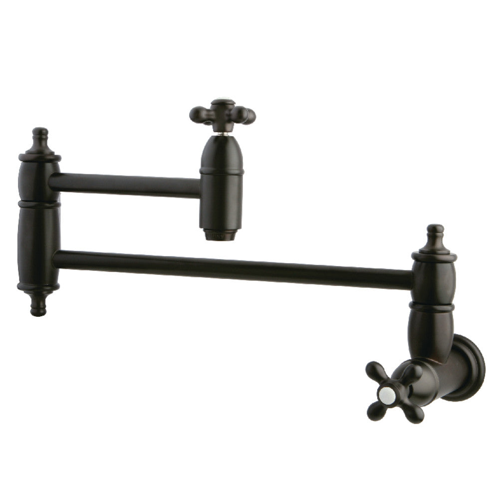 Kingston Brass KS3105AX Restoration Wall Mount Pot Filler Kitchen Faucet, Oil Rubbed Bronze - BNGBath