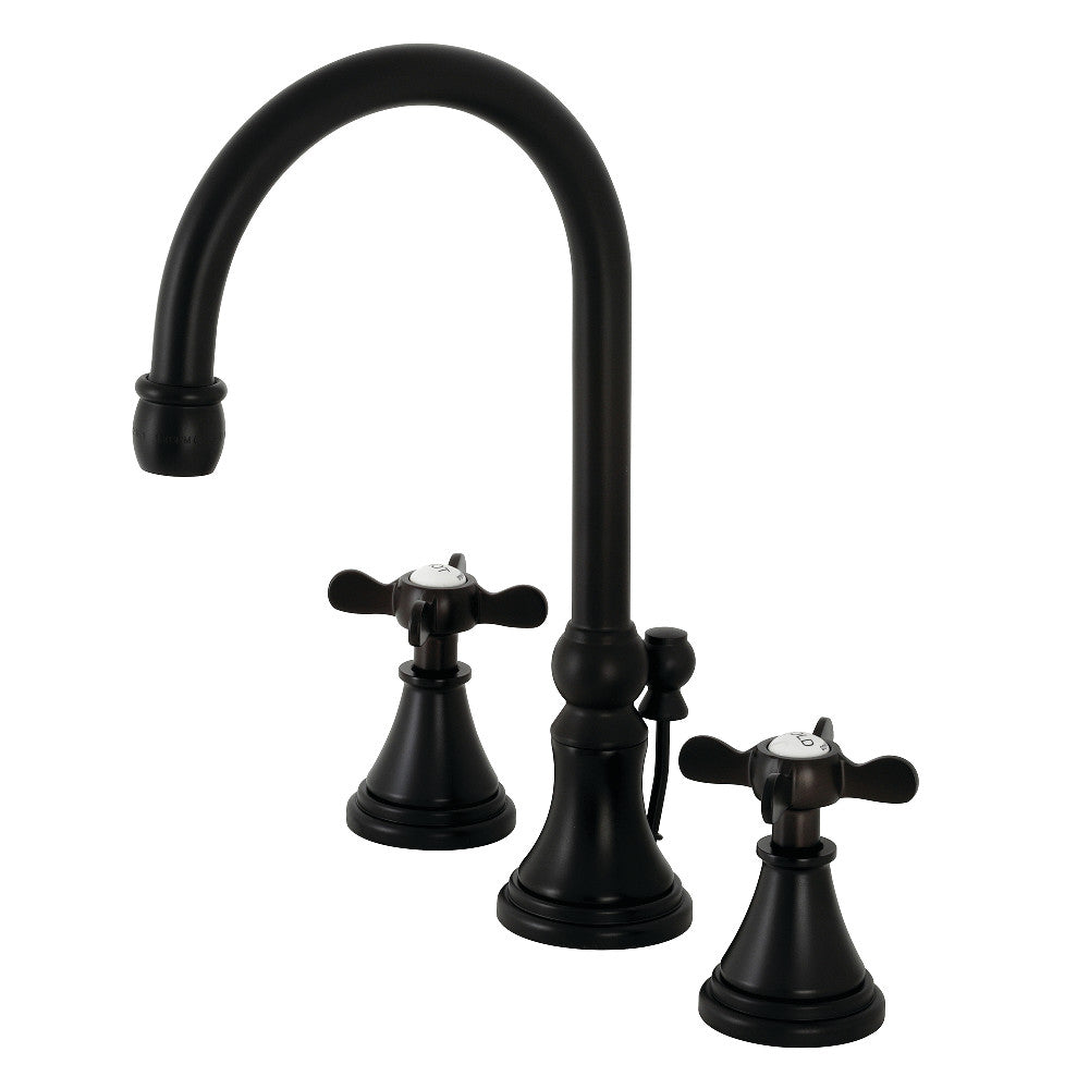 Kingston Brass KS2980BEX Essex Widespread Bathroom Faucet with Brass Pop-Up, Matte Black - BNGBath