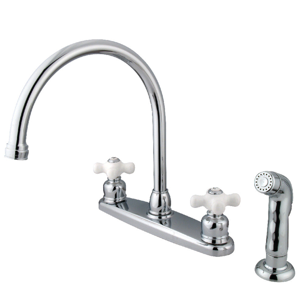 Kingston Brass KB721PXSP 8-Inch Centerset Kitchen Faucet, Polished Chrome - BNGBath