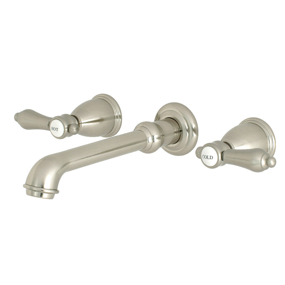 Kingston Brass KS7128BAL Two-Handle Wall Mount Bathroom Faucet, Brushed Nickel - BNGBath