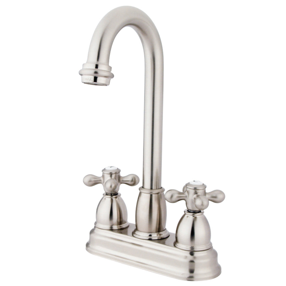 Kingston Brass KB3498AX Restoration 4" Centerset Bar Faucet, Brushed Nickel - BNGBath