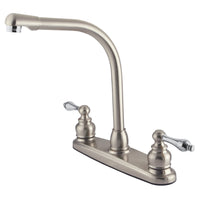 Thumbnail for Kingston Brass GKB717ALLS Victorian Centerset Kitchen Faucet, Brushed Nickel/Polished Chrome - BNGBath