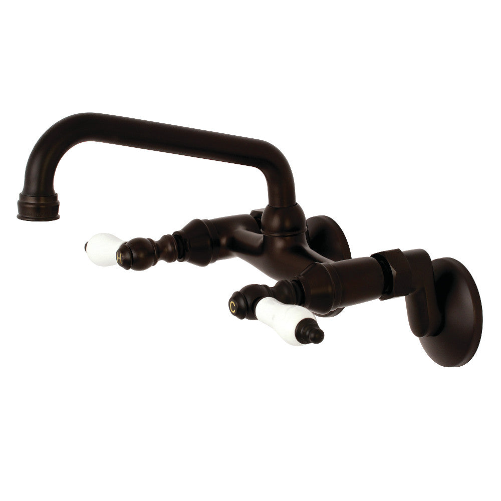 Kingston Brass KS513ORB Kingston Two Handle Wall Mount Kitchen Faucet, Oil Rubbed Bronze - BNGBath