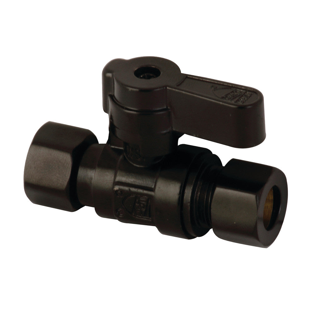 Kingston Brass KF3330MB 3/8" Swivel X 3/8" OD Comp Straight Stop Valve, Matte Black - BNGBath